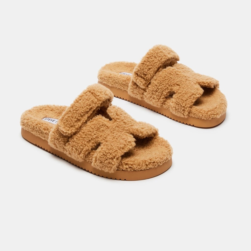 Shearling H slipper sandals